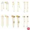 Wholesale 925 Sterling Silver Simple Luxury Noble Geometric Diamondencrusted Chain Tassel Allmatch Stud Earrings For Women