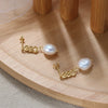 Wholesale 925 Sterling Silver Simple Natural Baroque Pearl Earrings With Geometric Design And Electroplating