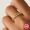 Wholesale 925 Sterling Silver Simple Plain Ring Set For Women With Geometric Design And Real Gold Plated Electroplating