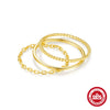 Wholesale 925 Sterling Silver Simple Plain Ring Set For Women With Geometric Design And Real Gold Plated Electroplating