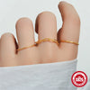 Wholesale 925 Sterling Silver Simple Plain Ring Set For Women With Geometric Design And Real Gold Plated Electroplating