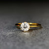 Wholesale Sterling Silver Sixclaw Moissanite Ring Electroplated 18K Gold Geometric Minimalist Design For Women