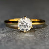 Wholesale Sterling Silver Sixclaw Moissanite Ring Electroplated 18K Gold Geometric Minimalist Design For Women