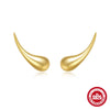 Wholesale 925 Sterling Silver Smooth Minimalist Water Drop Earrings With Geometric Design And Electroplating For Women