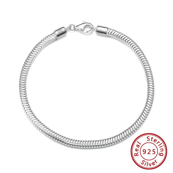 Wholesale 925 Sterling Silver Snake Bone Chain Cartoon Geometric Style Bracelet With Electroplating Treatment