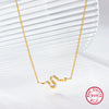 Wholesale 925 Sterling Silver Snakeshaped Animal Pattern Electroplated Women's Necklace