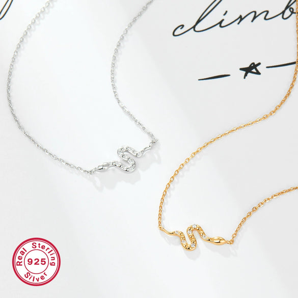 Wholesale 925 Sterling Silver Snakeshaped Animal Pattern Electroplated Women's Necklace