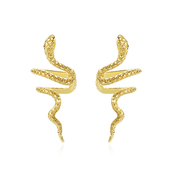 Wholesale 925 Sterling Silver Snakeshaped Ear Clips With Animal Pattern And Electroplating For Women Retro Style