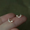 Wholesale 925 Sterling Silver Star And Moon Earrings With Diamond Treatment Simple Style For Women