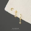 Wholesale 925 Sterling Silver Star Shape Microinlaid Zircon Earrings For Women With Minimalist Design