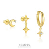 Wholesale 925 Sterling Silver Star Shape Microinlaid Zircon Earrings For Women With Minimalist Design