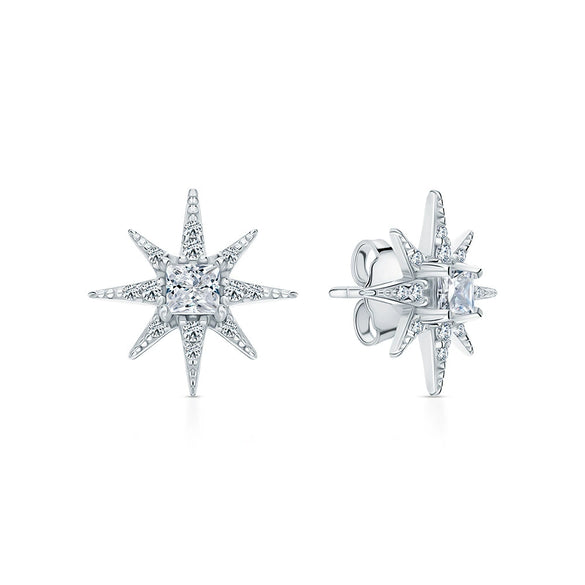 Wholesale 925 Sterling Silver Star Zircon Inlay Women's Fashion Earrings
