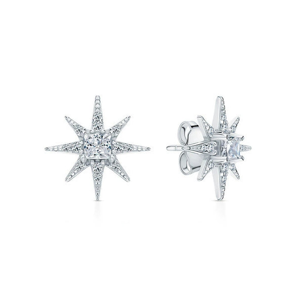 Wholesale 925 Sterling Silver Star Zircon Inlay Women's Fashion Earrings