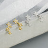 Wholesale 925 Sterling Silver Starshaped Diamond Earrings Geometric Style