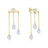 Wholesale 925 Sterling Silver Tassel Chain Inlaid Stone Geometric Earrings With Electroplating For Women