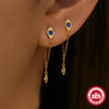 Wholesale 925 Sterling Silver Tassel Devil's Eye Geometric Earrings With Electroplating For Women