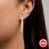 Wholesale 925 Sterling Silver Tassel Doublelayer Snakeskin Chain Earrings For Women With Geometric Design And Electroplating Treatment
