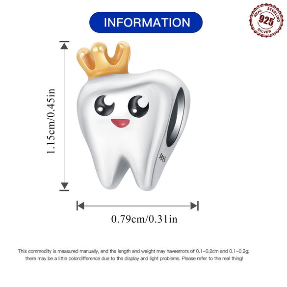 Wholesale Sterling Silver 925 Teeth Pendant With Dripping Oil Treatment And Original Design