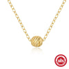 Wholesale 925 Sterling Silver Textured Ball Geometric Pendant Ochain Necklace For Women With Electroplating