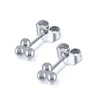 Wholesale 925 Sterling Silver Triple Ball Cartilage Spiral Pierced Earrings With Small Dots Geometric Design Electroplated Real Gold Plated