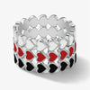 Wholesale 925 Sterling Silver Unisex Sweet Couple Ring With Heart Shape And Dripping Oil Design