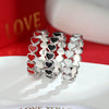 Wholesale 925 Sterling Silver Unisex Sweet Couple Ring With Heart Shape And Dripping Oil Design
