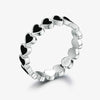 Wholesale 925 Sterling Silver Unisex Sweet Couple Ring With Heart Shape And Dripping Oil Design
