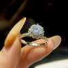 Wholesale 925 Sterling Silver Vine Holding Flower Ring With Geometric Design For Women Electroplated