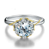 Wholesale 925 Sterling Silver Vine Holding Flower Ring With Geometric Design For Women Electroplated