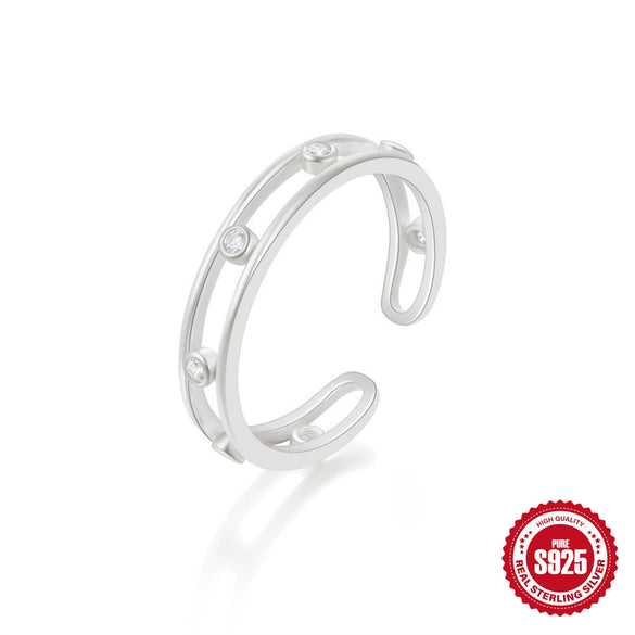 Wholesale 925 Sterling Silver Vshaped Leaf Opening Finger Ring With Electroplating And Real Gold Plating For Women