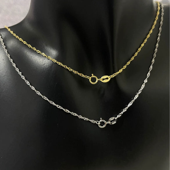 Wholesale 925 Sterling Silver Water Wave Chain Fashion Diy Pendant Clavicle Chain With Electroplating