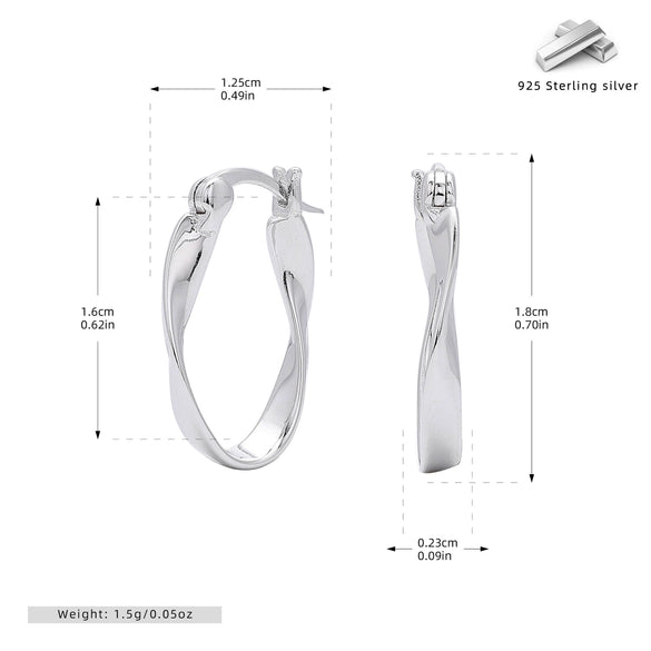 Wholesale 925 Sterling Silver Wave Mobius Twisted Earrings For Women With Electroplating