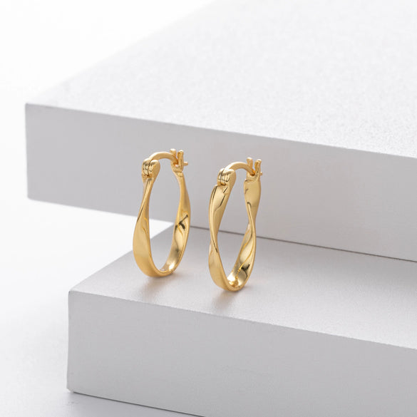 Wholesale 925 Sterling Silver Wave Mobius Twisted Earrings For Women With Electroplating