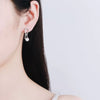 Wholesale 925 Sterling Silver Women's Asymmetric Geometric Earrings With Freshwater Pearl And Diamond