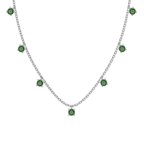 Wholesale 925 Sterling Silver Women's Clavicle Chain With Round Zircon And Geometric Design Light Luxury Style Electroplated
