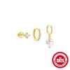 Wholesale 925 Sterling Silver Women's Earrings With Geometric Design Electroplated