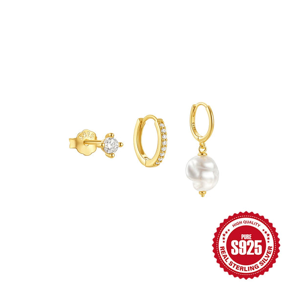 Wholesale 925 Sterling Silver Women's Earrings With Geometric Design Electroplated