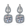 Wholesale 925 Sterling Silver Women's Fourclaw Square Bag Earrings With Flower Pattern And Electroplating Treatment