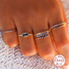 Wholesale 925 Sterling Silver Women's Geometric Ring With Zircon Color Electroplated And Exquisitely Stacked