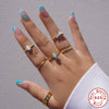 Wholesale 925 Sterling Silver Women's Geometric Ring With Zircon Color Electroplated And Exquisitely Stacked