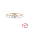 Wholesale 925 Sterling Silver Women's Geometric Ring With Zircon Color Electroplated And Exquisitely Stacked