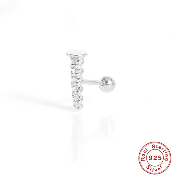 Wholesale 925 Sterling Silver Women's Geometric Ufo Butterfly Insect Spiral Small Gold Ball Ear Studs With Electroplating