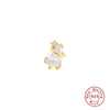 Wholesale 925 Sterling Silver Women's Geometric Ufo Butterfly Insect Spiral Small Gold Ball Ear Studs With Electroplating
