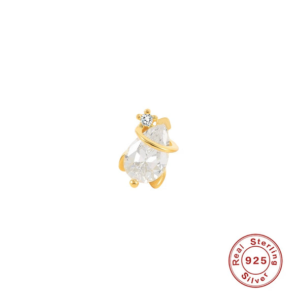 Wholesale 925 Sterling Silver Women's Geometric Ufo Butterfly Insect Spiral Small Gold Ball Ear Studs With Electroplating