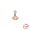 Wholesale 925 Sterling Silver Women's Geometric Ufo Butterfly Insect Spiral Small Gold Ball Ear Studs With Electroplating