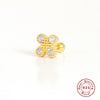 Wholesale 925 Sterling Silver Women's Geometric Ufo Butterfly Insect Spiral Small Gold Ball Ear Studs With Electroplating