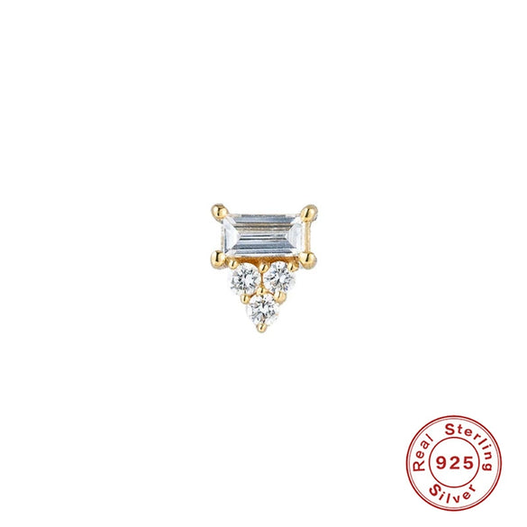 Wholesale 925 Sterling Silver Women's Geometric Ufo Butterfly Insect Spiral Small Gold Ball Ear Studs With Electroplating
