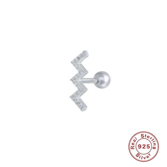 Wholesale 925 Sterling Silver Women's Geometric Ufo Butterfly Insect Spiral Small Gold Ball Ear Studs With Electroplating