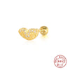 Wholesale 925 Sterling Silver Women's Geometric Ufo Butterfly Insect Spiral Small Gold Ball Ear Studs With Electroplating