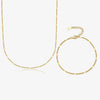 Wholesale 925 Sterling Silver Women's Glitter Geometric Sequins Chain And Bracelet Set With 18K Gold Electroplated Treatment
